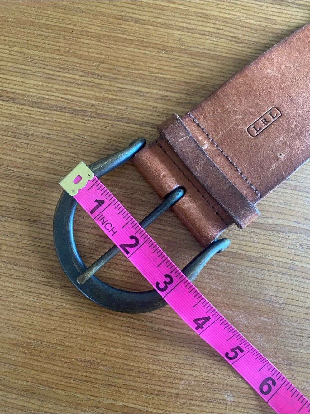 Lauren Ralph Lauren Gorgeous Large Leather Medallion Belt Large Brass Buckle L